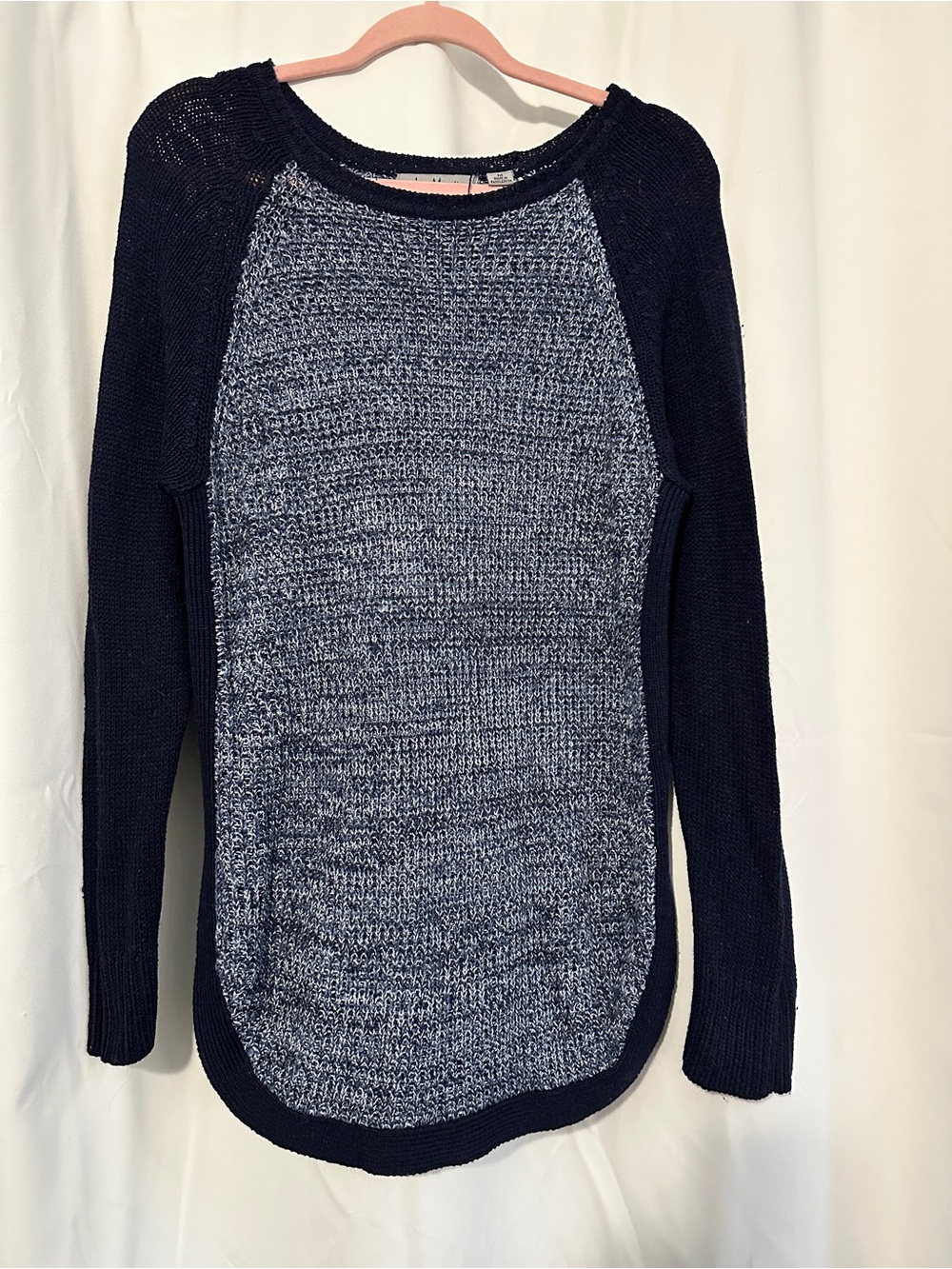 jason maxwell Navy and Heather Gray Crewneck Sweater